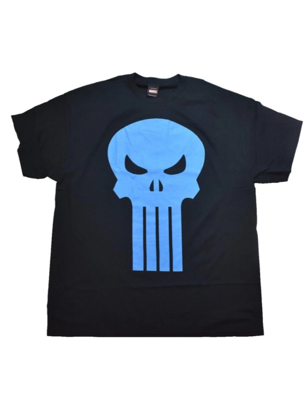 Marvel Mens The Punisher Blue Skull Graphic Black Shirt New XL